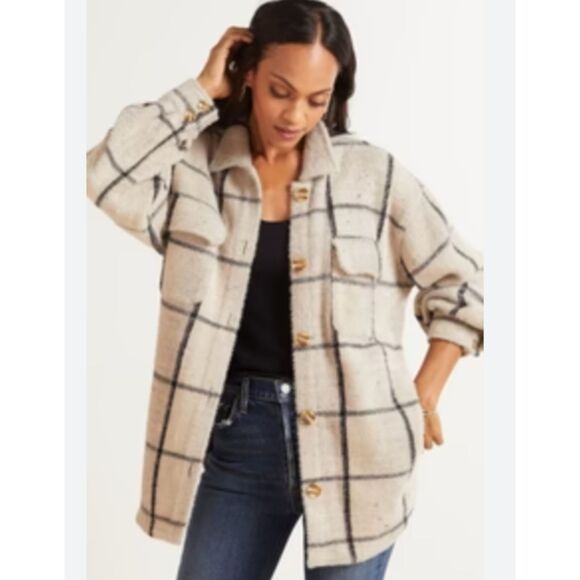 Z Supply Jackets & Blazers - Z SUPPLY PLAID TUCKER JACKET  Shacket XL